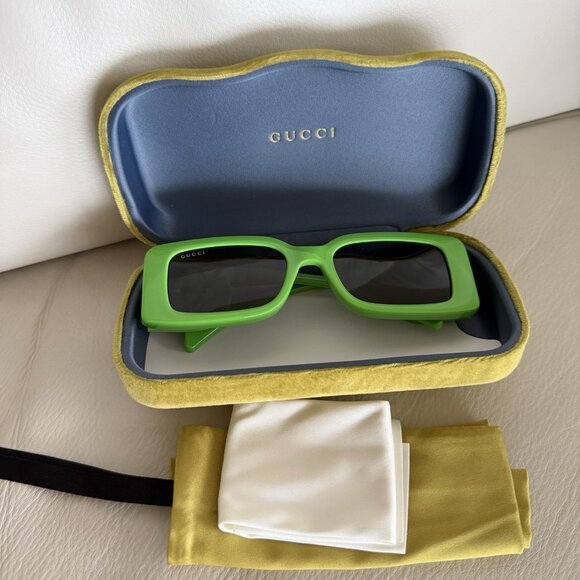NEW GUCCI Couture 1325 Green GG Logo Narrow Fashion Square Sunglasses GG1325S main image 9